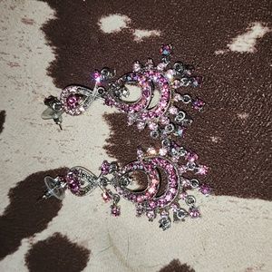 Pink dangle earrings